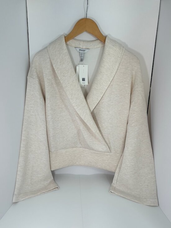 SPANX Tops - SPANX AirEssentials Wrap Top Small Oatmeal Soft Lounge Athleisure NWT